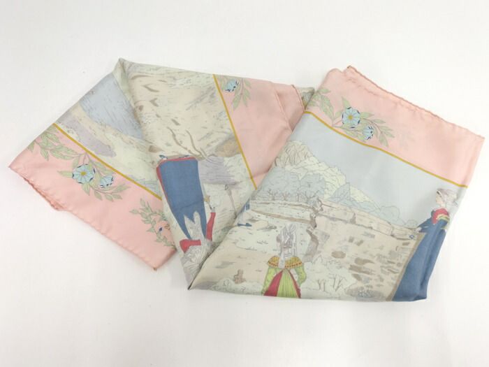 Hermes Carre 90 Scarf Costumes DES Departements Department Costume Silk Pink