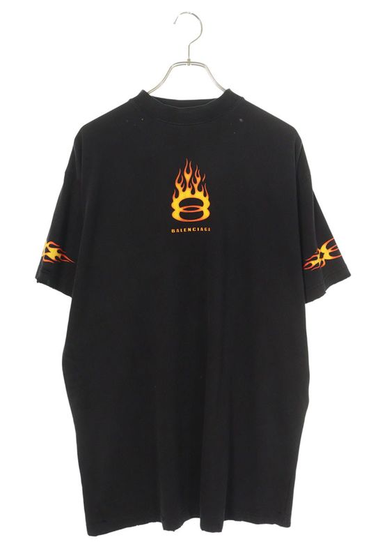 Balenciaga 24SS 787349 Tqvw7 Used Flame Logo Oversized T-shirt Men 1