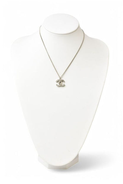 Chanel Necklace Pendant Chanel Coco Rhinestone Silver 07A