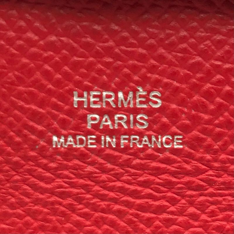 Hermes Bastia Evelyne Red Shikaku Coin Case