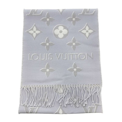 1942 Louis Vuitton Scarf LV Escential Shine M78895 Light Gray Wool Monogram