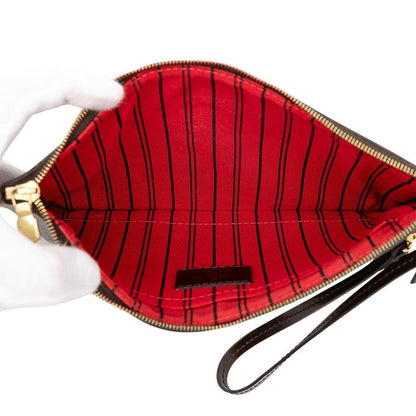 Louis Vuitton Damier Neverfull MM Accessories Pouch N41358 Ebene Brown PVC
