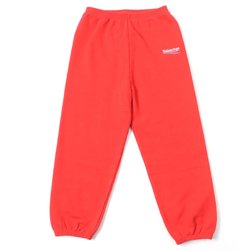 Balenciaga 508232 Cotton Polyester Campaign Logo Sweatpants Red 8 (kids' Size