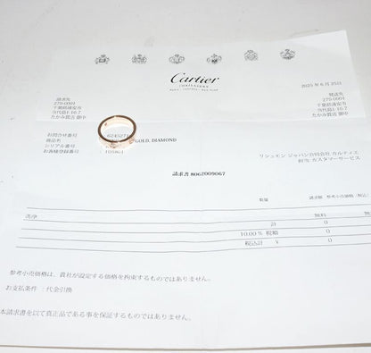 Cartier Ring 18K Pink Gold Diamond 3P (022ct) Love Ring Half Diamond B40875