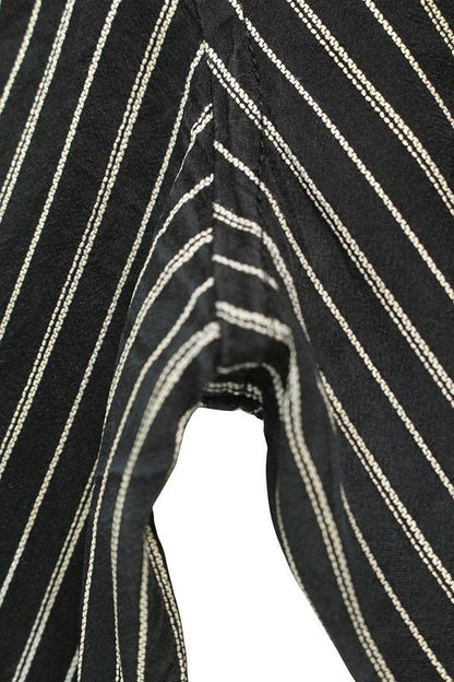 Saint Laurent Paris 646850 Y1f58 Silk Stripe Long Sleeve Shirt Men's 37