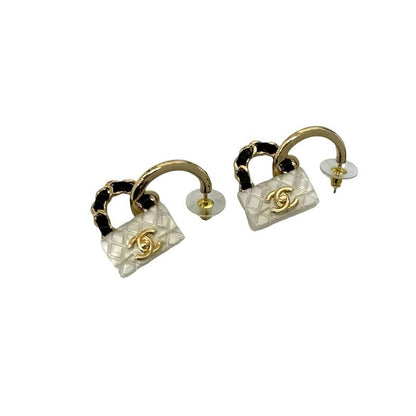 Chanel Chanel Quilted Bag Motif Plastic Earrings Accessories 23BC
