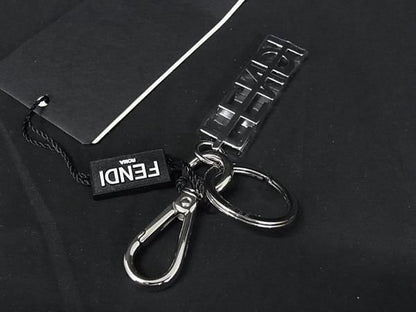 Fendi Key Holder Key Ring Bag Charm Women's Men's Silver Fr1688