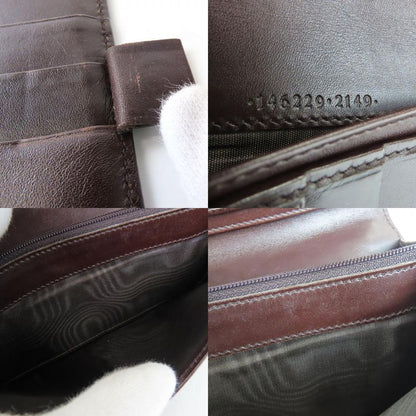 Gucci Bifold Wallet 146229 Sima Leather Dark Brown Long Wallet Small Accessories