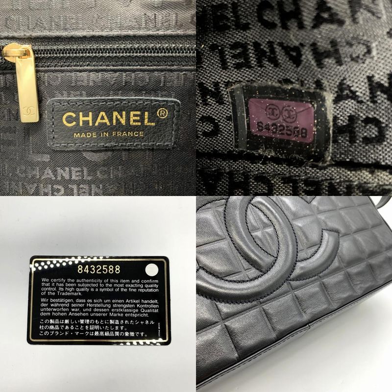 Chanel Chocobar Light Shape Shoulder Bag One Shoulder Coco Mark Lambskin Black