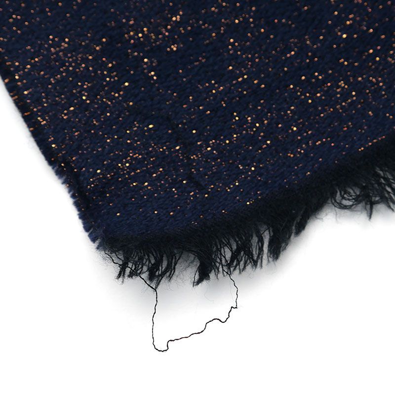 Gucci Scarf 479763 Metallic GG Navy Wool