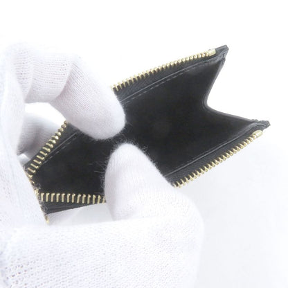 Celine 10m083fvo Zipped Card Holder Calfskin Triomphe Gold Charm Business Card