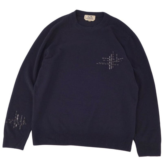 Hermes Knit 23AW Sweater Pullover Leather Knitting