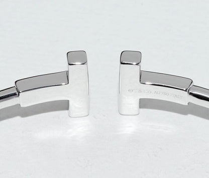 Tiffany & Co Bracelet Bangle 18K White Gold 18 Diamonds (total 024ct) T-wire