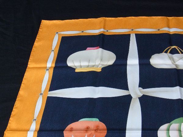 Bvlgari 100% Silk All-over Large Scarf Stole Shawl Women Orange And Multicolor