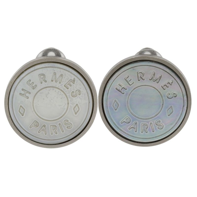 Hermes Celia Bijouterie Fantaisie Vintage Metal And Shell Silver Ladies 12.0g