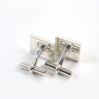 Hermes Ag925 Cadena Motif H Logo Square Form Cufflinks Button /