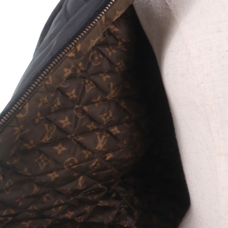 Louis Vuitton 22SS Silk Monogram Bishop Sleeve Bomber Jacket Black 36 Hanger