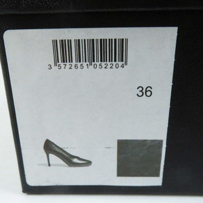 CHANEL G35025 Round Toe Leather Pumps With Coco Mark Black Gold Hardware 36