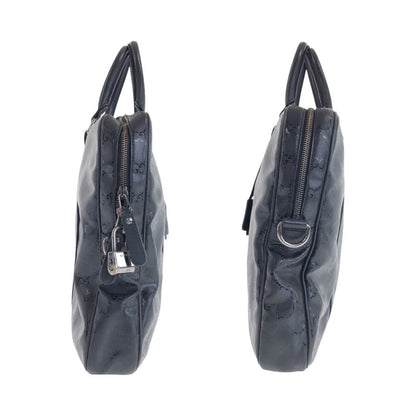 Gucci Imprime Black Silver Hardware PVC 208463 Business Bag Tote Men 505475