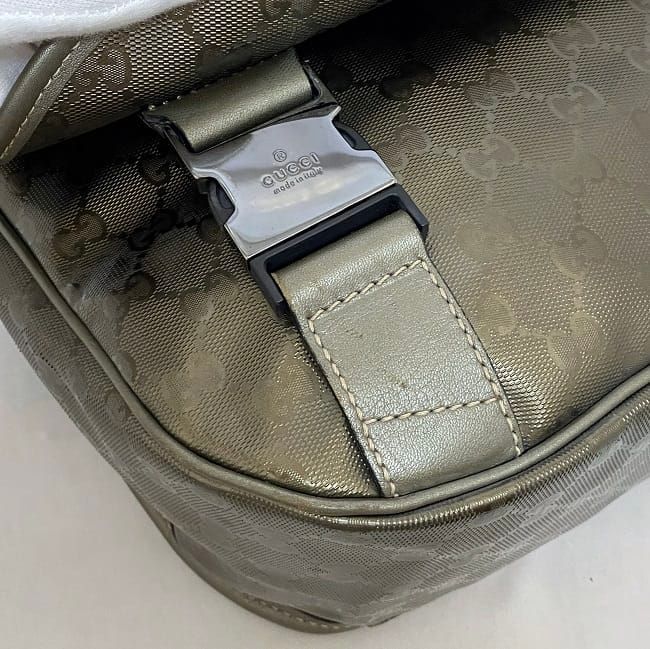 Gucci Shoulder Bag Khaki Green Imprime 201732 Excellent Condition