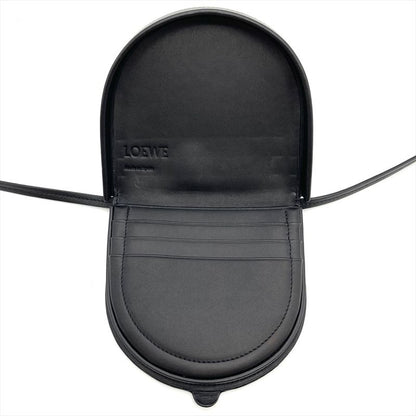 Loewe Heel Pouch Mini Shoulder Bag Leather 102208 Engraved Black Wallet Women