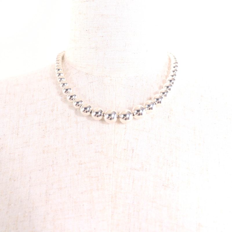 Tiffany & Co Hardware Graduated Ball Necklace 925 Accessories