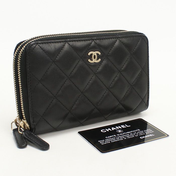 Chanel Round W Zip Wallet Long Wallet Round Zipper Lambskin 20788480 Ladies