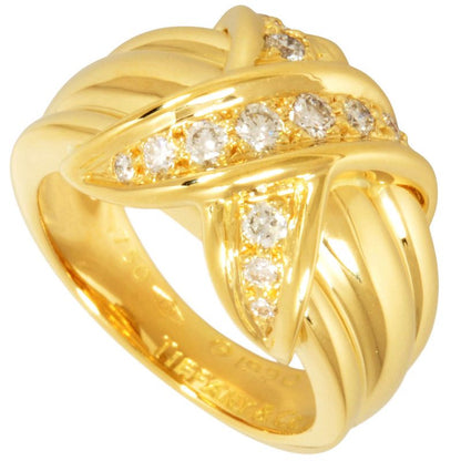 Tiffany & Co Tiffany & Co Signature Cross Ring With Diamonds Approx 12 18K