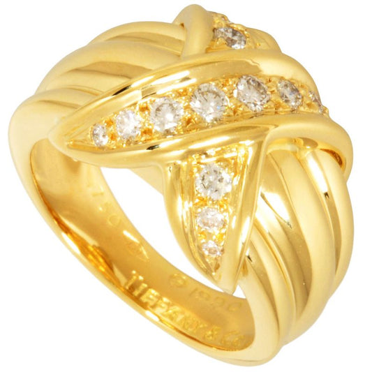 Tiffany & Co Tiffany & Co Signature Cross Ring With Diamonds Approx 12 18K