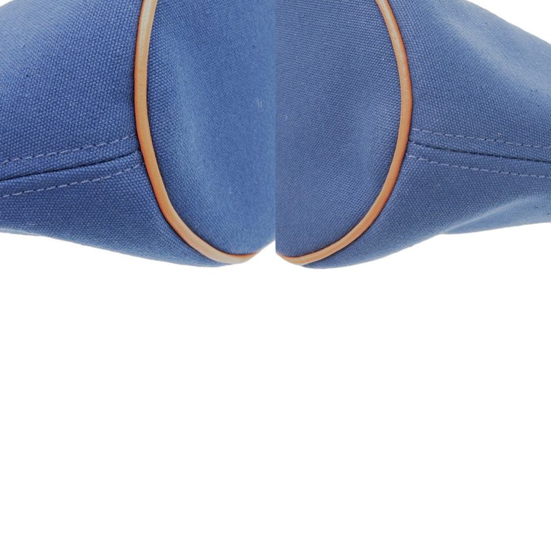Hermes Palmyre Trapezoid Pouch Bag Canvas Cotton Corail Indigo Blue 1583 Blue