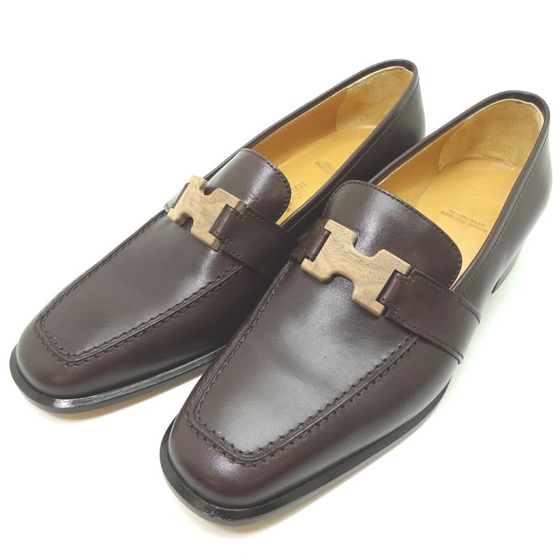 Hermes Mocha Size 24.5 Loafers