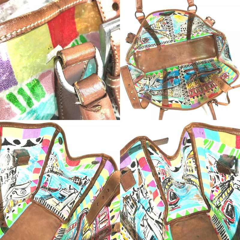 Prada Tote Bag All Over Pattern Triangle Logo Triangle Logo Plate Br2515