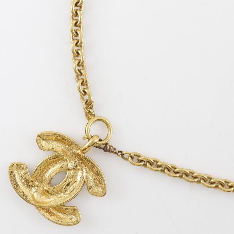 Chanel Coco Mark Vintage Matelasse Gold Plated Ladies 163.3g Necklace