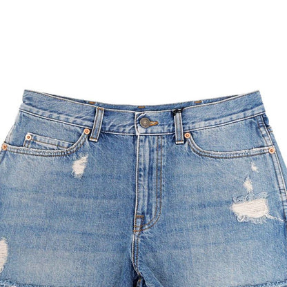 Gucci Denim Shorts Paint 26 Blue Cotton Ladies Apparel Women's Clothes