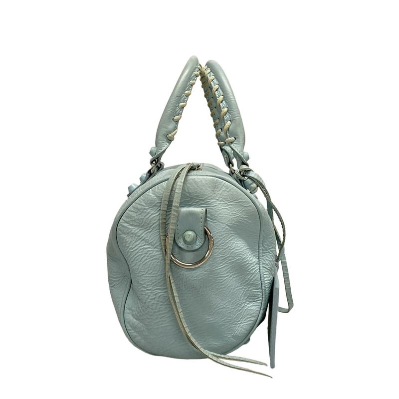 Balenciaga Handbag Classic Mini Twiggy 327103 Light Blue Coated Leather