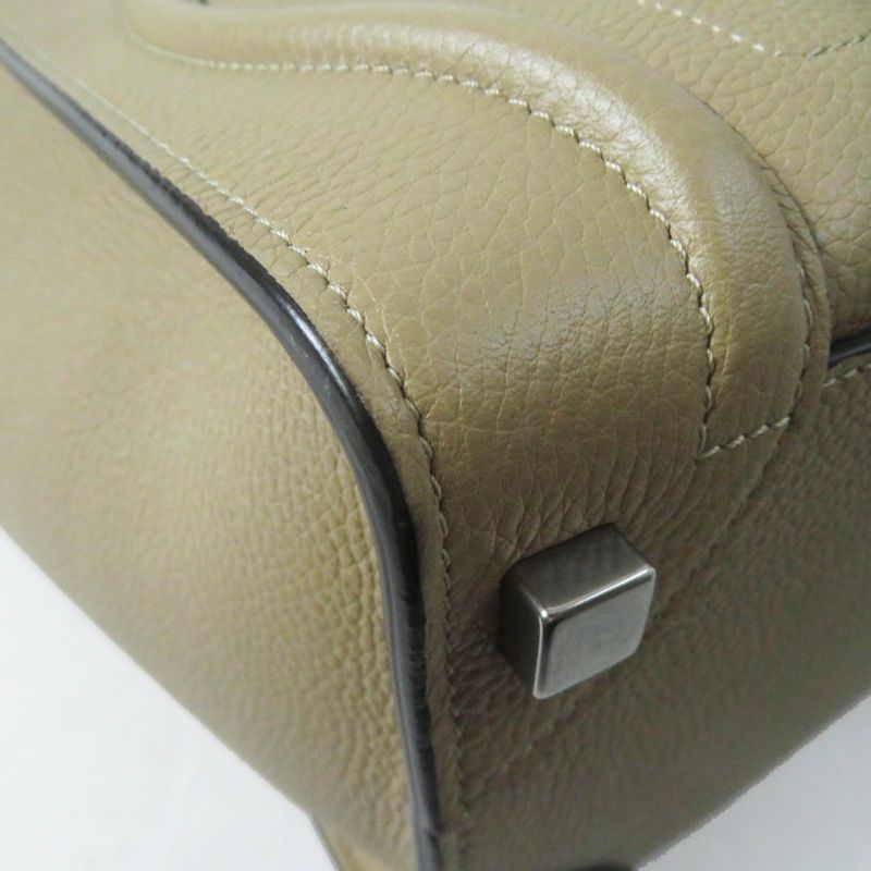 Celine 18979 Luggage Micro Shopper Dune Drummed Calfskin Handbag Storage With