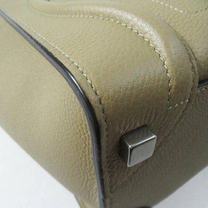 Celine 18979 Luggage Micro Shopper Dune Drummed Calfskin Handbag Storage With