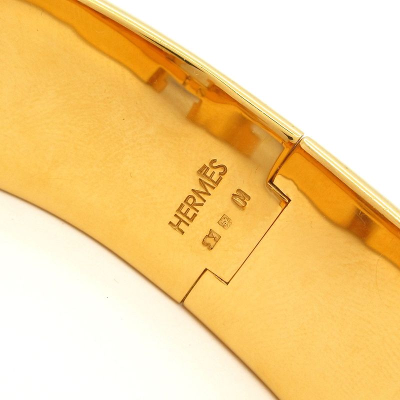 Hermes Bangle Click Clack H Gold And White