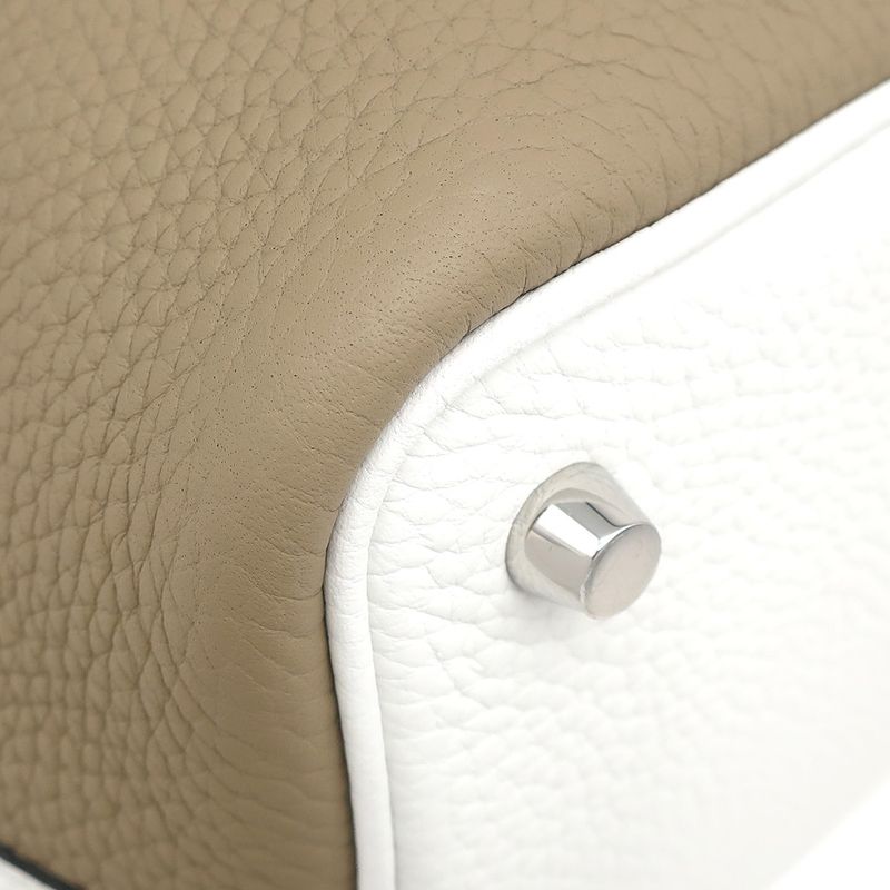 Hermes Handbag Picotin Lock PM Cazac 2 Taurillon Clemence Beige Marfa X New