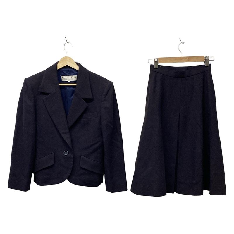 Dior/christian Dior Skirt Setup Women's Navy And Dark Brown
