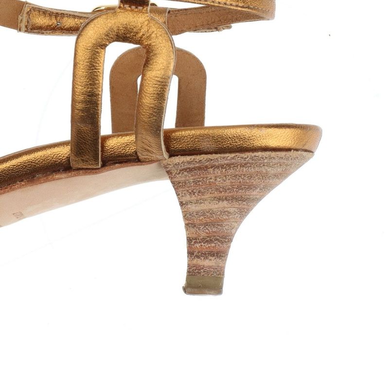 Hermes Leather Belt Sandals Women's 36 Gold Made In Italy