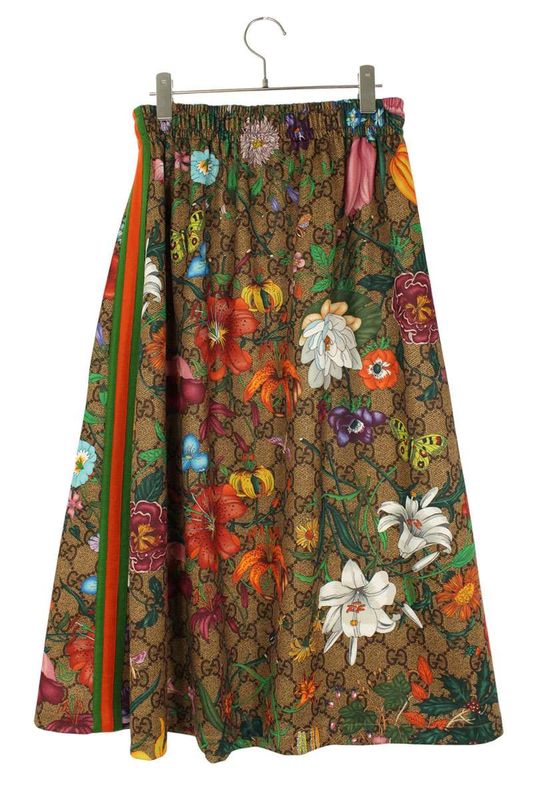 Gucci 609954 Xjb91 GG Floral Print Jersey Skirt Women's M