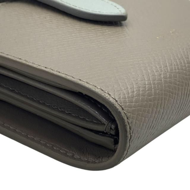 Celine Wallet Fold Wallet Compact Wallet Mini Wallet Logo Leather Gray