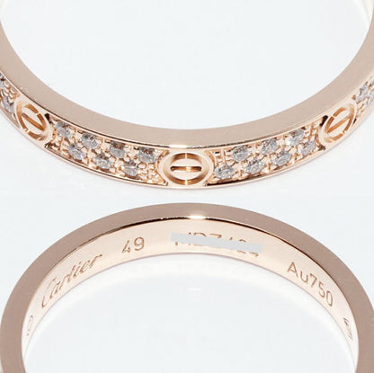 Cartier Ring 18K Pink Gold Diamond 56P Love Ring Small Model Width 26mm (010in)