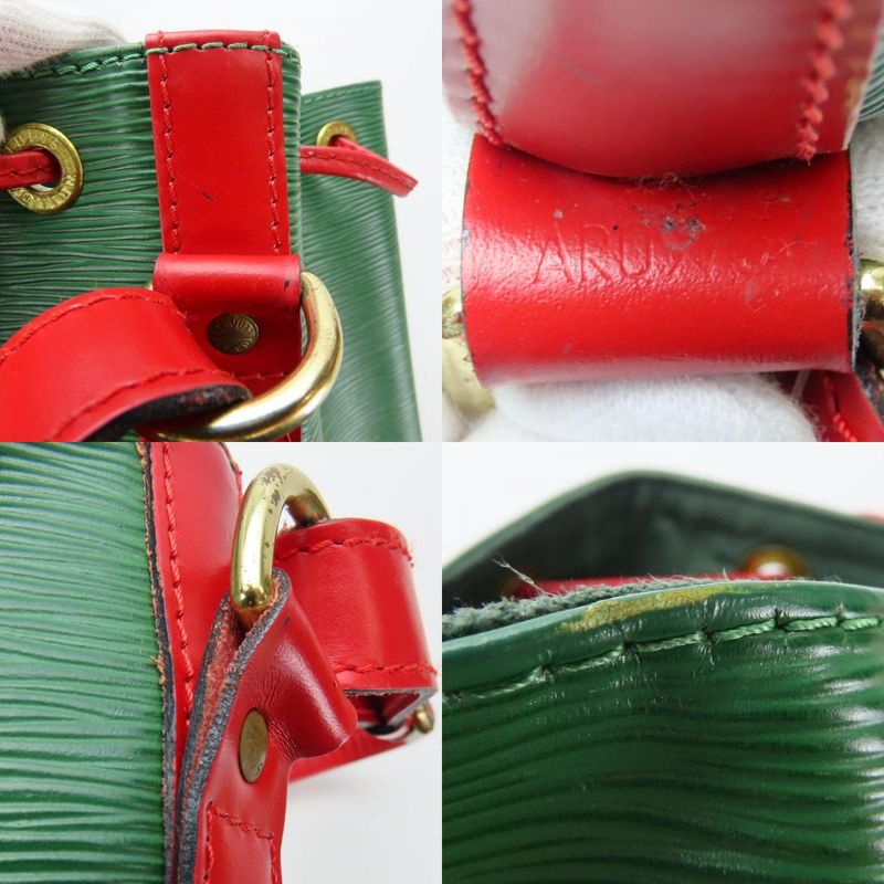 Louis Vuitton Shoulder Bag Petite Noe M44147 Epi Leather Green Red Gold