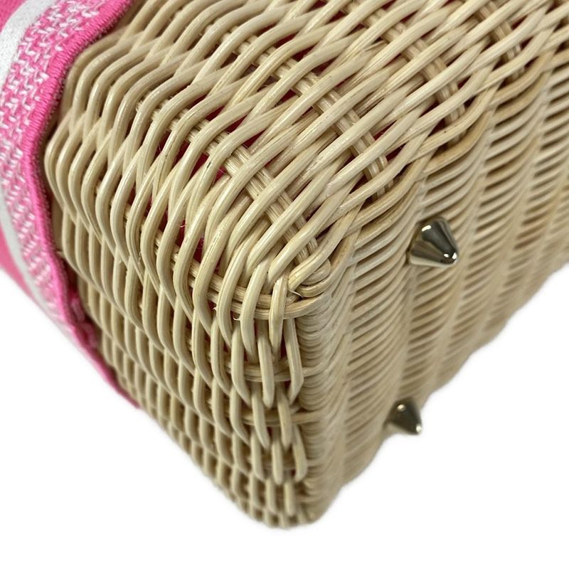 Dior/christian Dior Handbag Lady Dior Medium Bag Beige And Pink And White