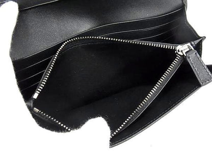 Bvlgari Leather Bifold Long Wallet Men Ladies Black Av8871