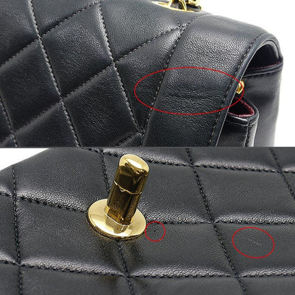 Chanel Matelasse Chain Shoulder Bag Diana Flap 22 Black