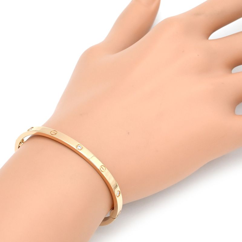 Cartier Bracelet Love Bracelet Half Diamond 6p Diamond 18k Pink Gold Diamond