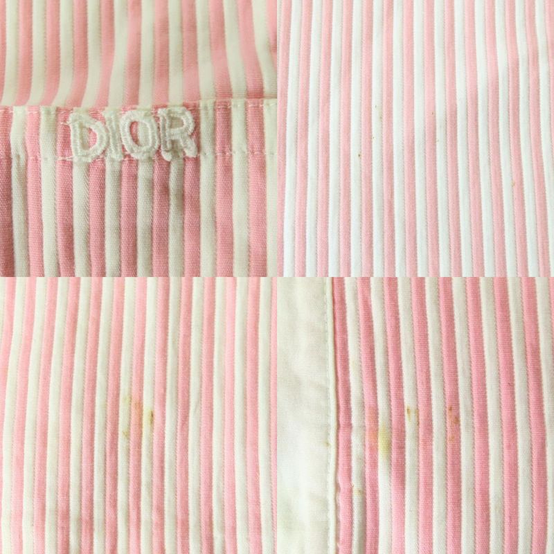 Christian Dior Dress L Cotton Pink White Stripe Apparel Women Christian Dior